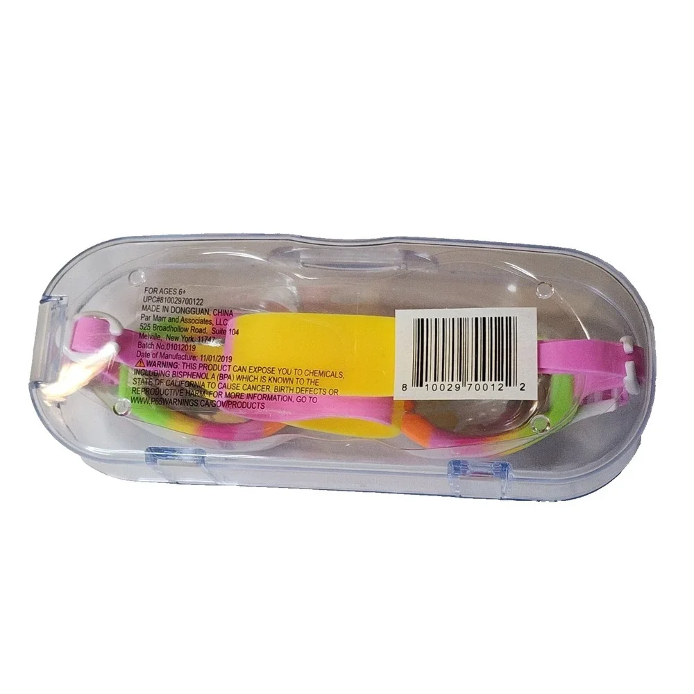 Aqua2ude Kids Swim Goggles BLUE  - PINK - LIGHT BLUE Ages 6+ Protective Case NEW
